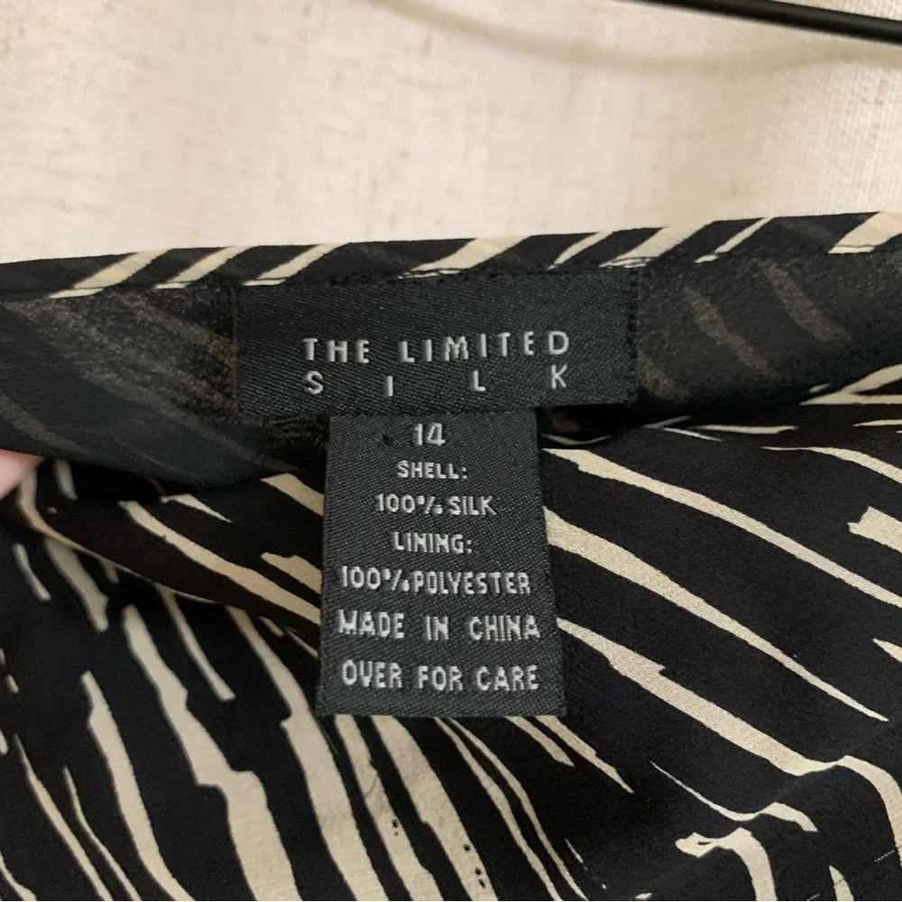 The Limited 100% Silk Black White Midi Animal Zebra Print Style Flowy Lace Skirt - Picture 4 of 9